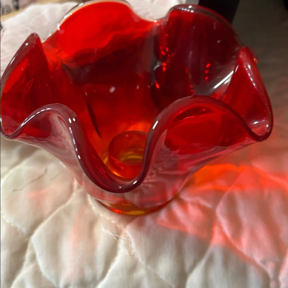 vintage Viking Glass bowl or candle holder, likely from the 